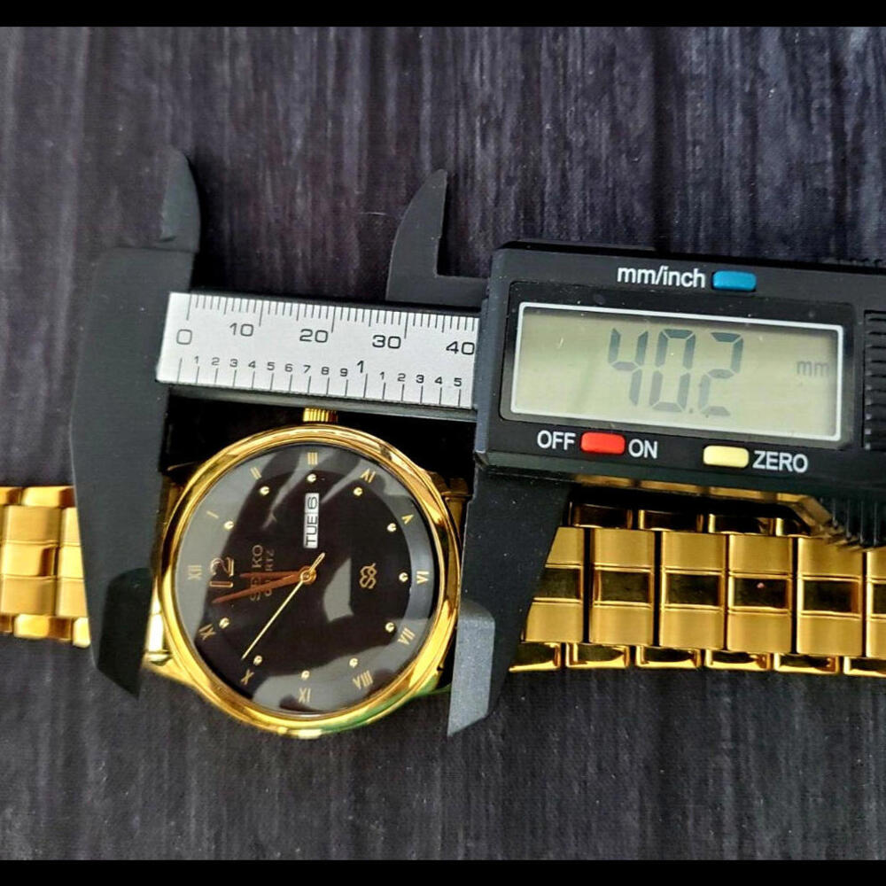 SQ23 Gold Black‎ Dial New Miyota Mvt & Batt Men's 41mm Watch - Picture 10 of 12